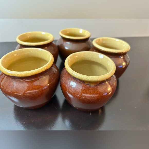 Circa 1930’s Heinz 57 Yellow Ware Brown Glaze Bean Pot Lot of 5 Pieces - Picture 7 of 15